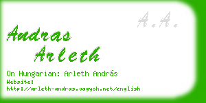andras arleth business card